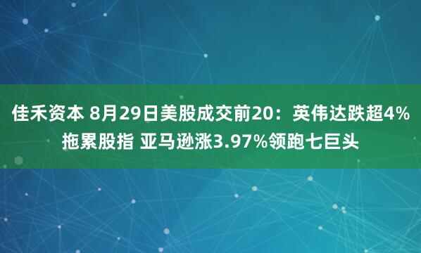 佳禾资本 8月29日美股成交前20：英伟达跌超4%拖累股指 亚马逊涨3.97%领跑七巨头
